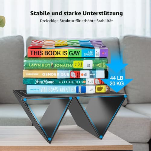 AboveTEK Tragbarer Laptopunterlage, 2-in-1 PU-Leder Faltbarer MacBook Ständer für Schreibtisch, Passt für 14"~17" MacBook Air Pro Tablets, Verstellbarer Notebook Unterlage für Bett Sofa Couch Reise