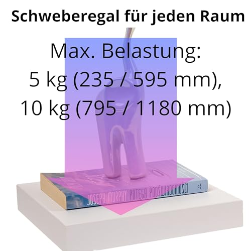 Velano Wandregal - Bücherregal - Schweberegal 79,5x23,5 Sonoma Eiche