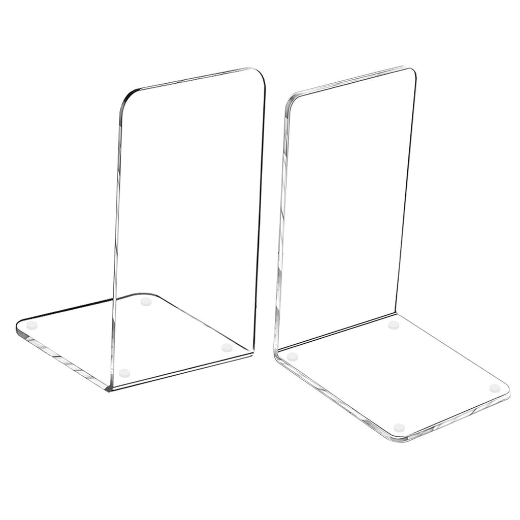 Buchstütze, MerryNine 2 Stück Acryl Transparente Buchstützen mit Rutschfester Auflage für Bücherregal Büro Schule Bibliothek