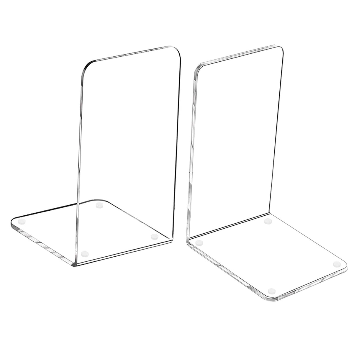 Buchstütze, MerryNine 2 Stück Acryl Transparente Buchstützen mit Rutschfester Auflage für Bücherregal Büro Schule Bibliothek