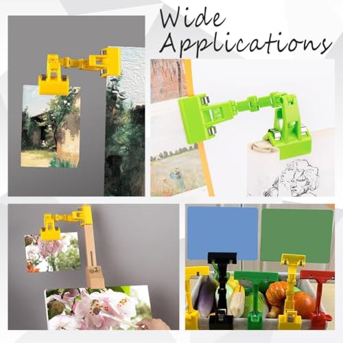 4 Stück Verstellbarer Dokumentenhalter in 4 Farben, Flexibler Drehbarer Papierclip für Tischoberfläche