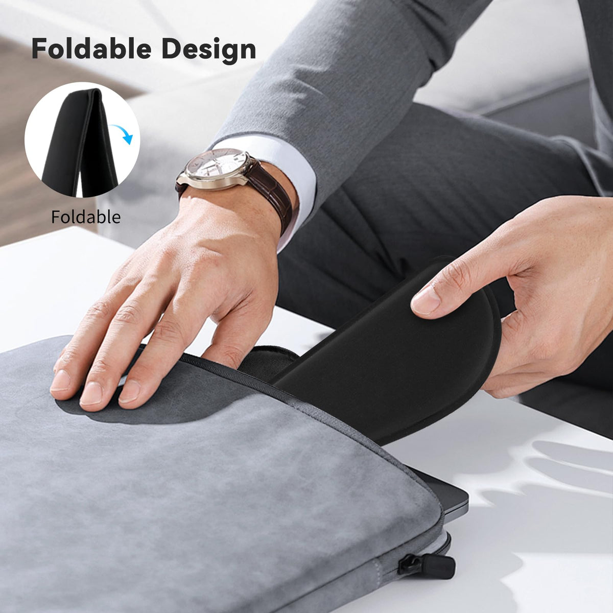 ZIBLY Ergonomisches Mauspad mit Handauflage & Tastatur Handauflage Set – Rutschfestes Mauspad aus Memory Foam für Büro Home Office Gaming