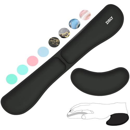 ZIBLY Ergonomisches Mauspad mit Handauflage & Tastatur Handauflage Set – Rutschfestes Mauspad aus Memory Foam für Büro Home Office Gaming