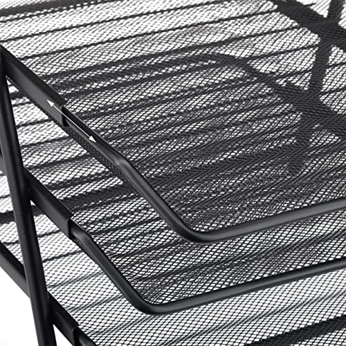 Relaxdays Dokumentenablage aus Metall, Briefablage 3 Fächer, Mesh Design Schreibtischablage für A4 Dokument, schwarz, 35.5 x 29.5 x 27 cm