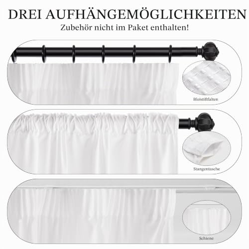 KGORGE Raumteiler Vorhang Halbtransparent mit Kräuselband für Wohnzimmer