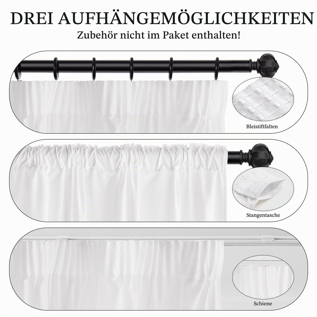 KGORGE Raumteiler Vorhang Halbtransparent mit Kräuselband für Wohnzimmer