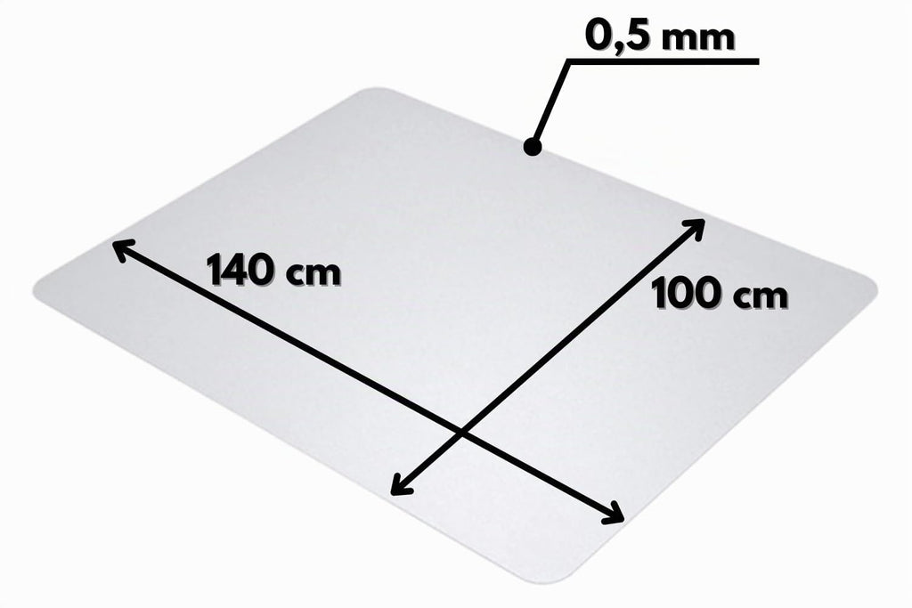 ZOLTA Bodenschutzmatte für Hartböden 0,5mm 100 x 140cm Halbtransparent - Schreibtischstuhl Unterlage - Bürostuhl Matte - Bodenmatte unter Bürostuhl und Schreibtisch - Schreibtischunterlage
