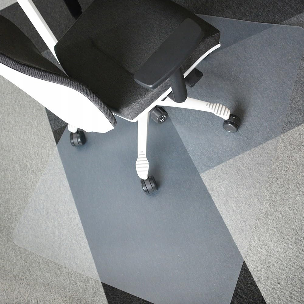 ZOLTA Bodenschutzmatte für Hartböden 0,5mm 100 x 140cm Halbtransparent - Schreibtischstuhl Unterlage - Bürostuhl Matte - Bodenmatte unter Bürostuhl und Schreibtisch - Schreibtischunterlage