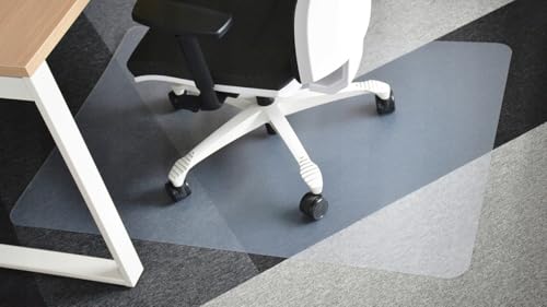 ZOLTA Bodenschutzmatte für Hartböden 0,5mm 100 x 140cm Halbtransparent - Schreibtischstuhl Unterlage - Bürostuhl Matte - Bodenmatte unter Bürostuhl und Schreibtisch - Schreibtischunterlage