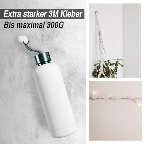 Kabelhalter selbstklebend, starker Kleber, 50 Stück, Indoor & Outdoor - Kabelclips für Kabelmanagement - Kabelklemmen & Kabelorganisator an allen Möbeln - Kabelbefestigung Lichterkette(transparent)
