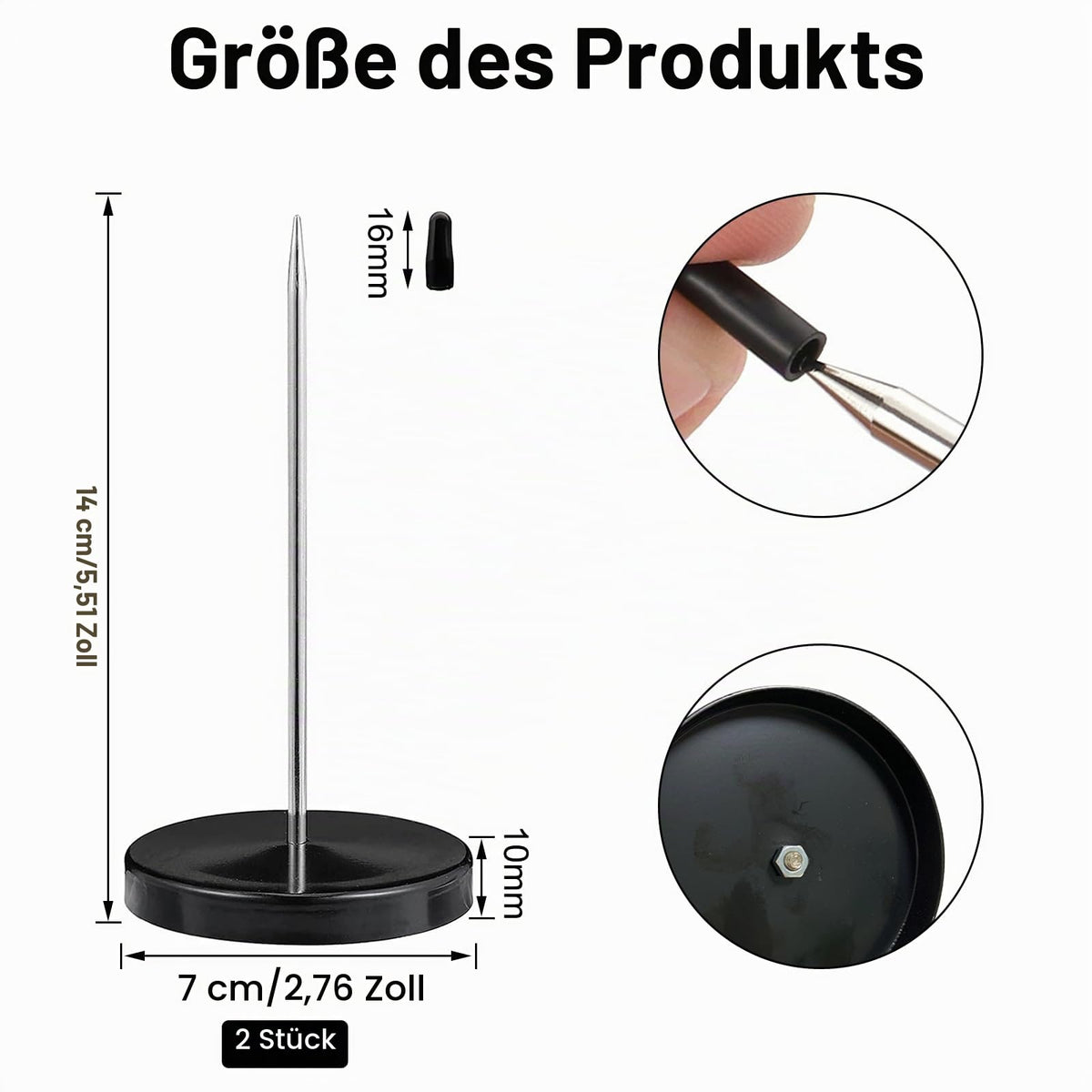 2 Stück Zettelspießer, Bonspießer Zettelhalter