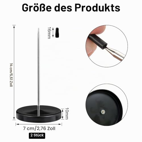 2 Stück Zettelspießer, Bonspießer Zettelhalter