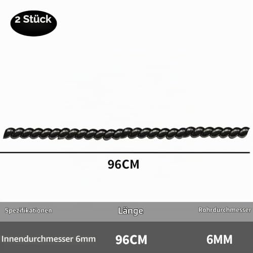 2 Stück 96cm Scooter Kabelschutz, Spiralschutz FahrradSpiral, Kabelschlauch Kabelschlauch Kabelspirale Kabelschutzschlauch Flexibler Spiralschlauch Kabelorganisation E-Scooter Zubehör (Schwarz)