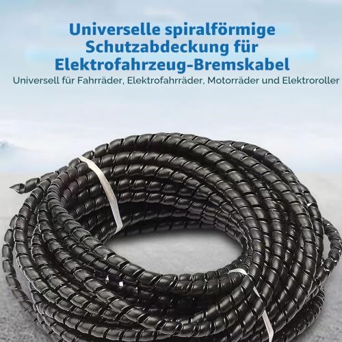 2 Stück 96cm Scooter Kabelschutz, Spiralschutz FahrradSpiral, Kabelschlauch Kabelschlauch Kabelspirale Kabelschutzschlauch Flexibler Spiralschlauch Kabelorganisation E-Scooter Zubehör (Schwarz)