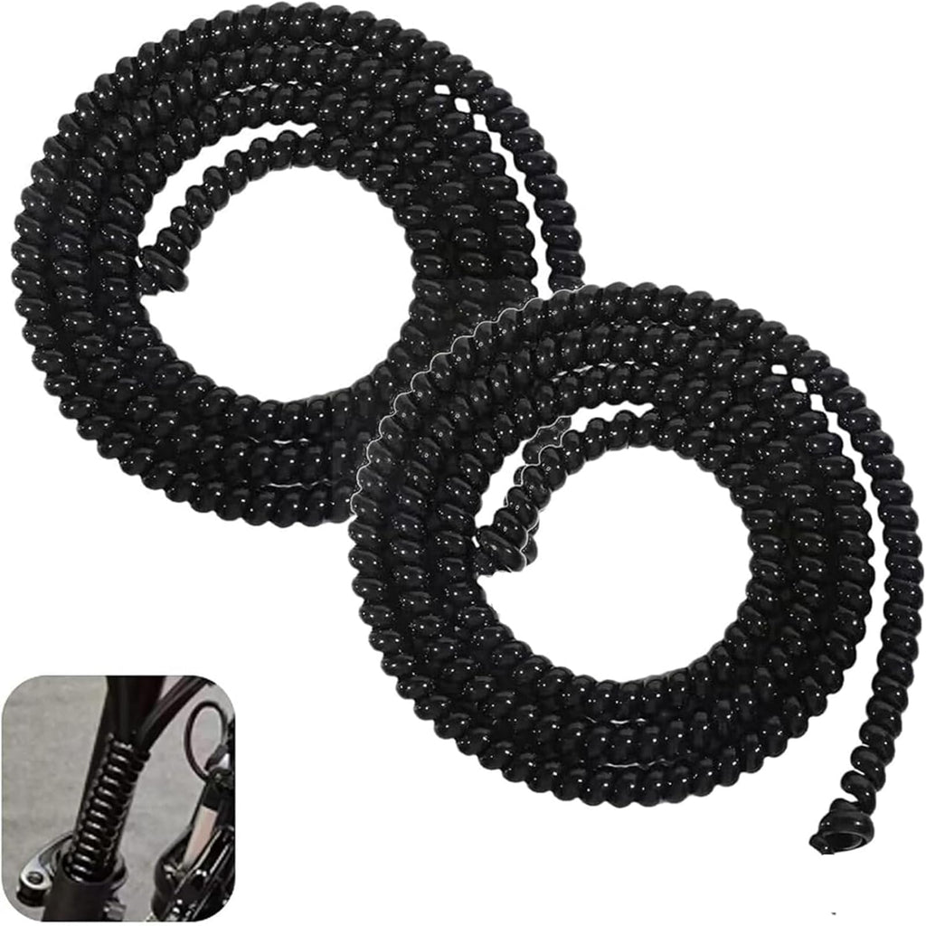 2 Stück 96cm Scooter Kabelschutz, Spiralschutz FahrradSpiral, Kabelschlauch Kabelschlauch Kabelspirale Kabelschutzschlauch Flexibler Spiralschlauch Kabelorganisation E-Scooter Zubehör (Schwarz)