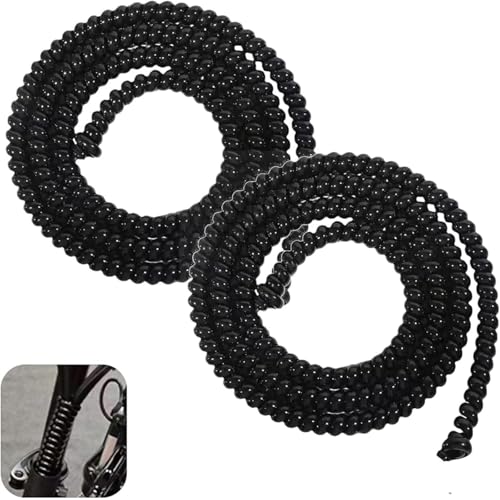 2 Stück 96cm Scooter Kabelschutz, Spiralschutz FahrradSpiral, Kabelschlauch Kabelschlauch Kabelspirale Kabelschutzschlauch Flexibler Spiralschlauch Kabelorganisation E-Scooter Zubehör (Schwarz)