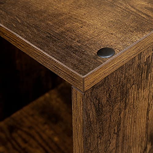 VASAGLE Custos Kollektion - Treppenregal, Bücherregal, Stufenregal, Standregal, mit 6 Würfeln, Leiterregal, Raumteiler, Würfelregal, freistehend, Büro Wohnzimmer Schlafzimmer, vintagebraun LBC63BX