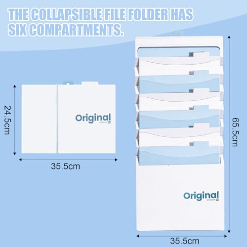 Zeitschriftenhalter Wand,A4 Wandorganizer Hängend mit 6 Hängetaschen,Magazinhalter Wand Tragbarer und Faltbarer für Schulunterlagen,Briefe,Bücher,Zeitungen und Korrespondenz (Blau)