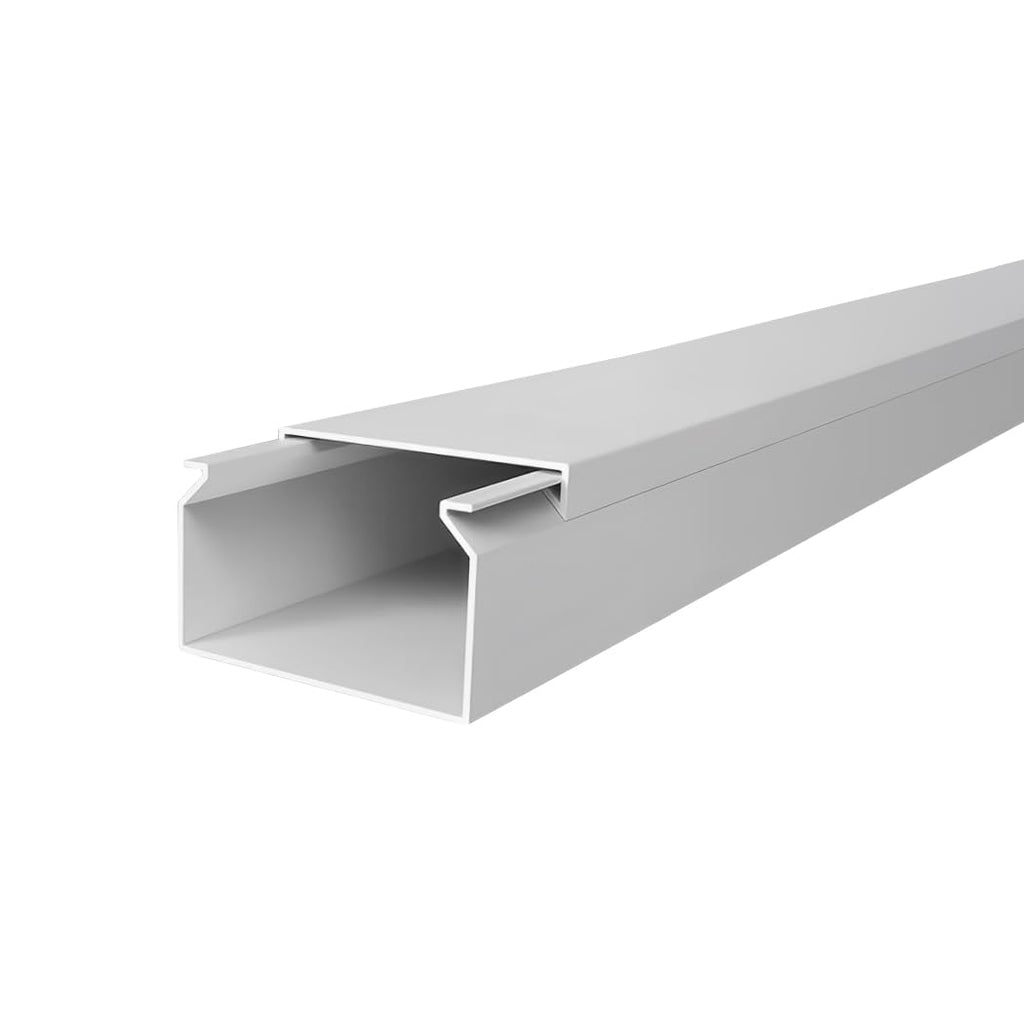 ARLI Kabelkanal 40x25 mm Weiß – 4m selbstklebend & schraubbar Installationskanal IP40 PVC mit Bodenlochung Universal Kabel Kanal