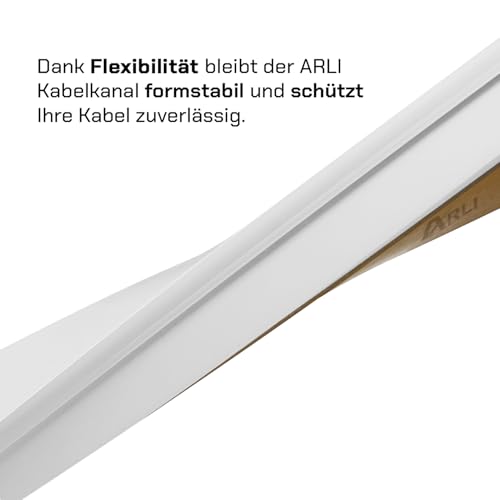 ARLI Kabelkanal 40x25 mm Weiß – 4m selbstklebend & schraubbar Installationskanal IP40 PVC mit Bodenlochung Universal Kabel Kanal