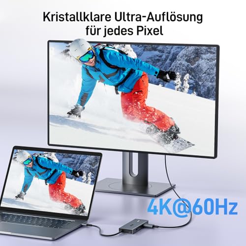Acer USB C Docking Station Dual HDMI 4K@60Hz, 9IN1 mit 5Gbps Daten, 100W PD