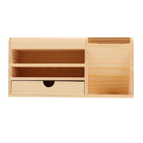 Veemoon Aufbewahrungsbox mit Mehreren Fächern für Büromaterial und Kleinigkeiten Aufbewahrungskoffer aus Langlebigem und Sicheren Material Beige Organizer für Schreibtischutensilien