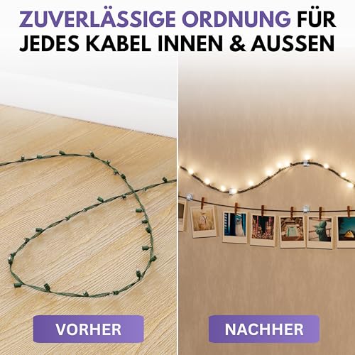 Filzada® 65x Kabelhalter Selbstklebend Transparent - Kabelclips Outdoor