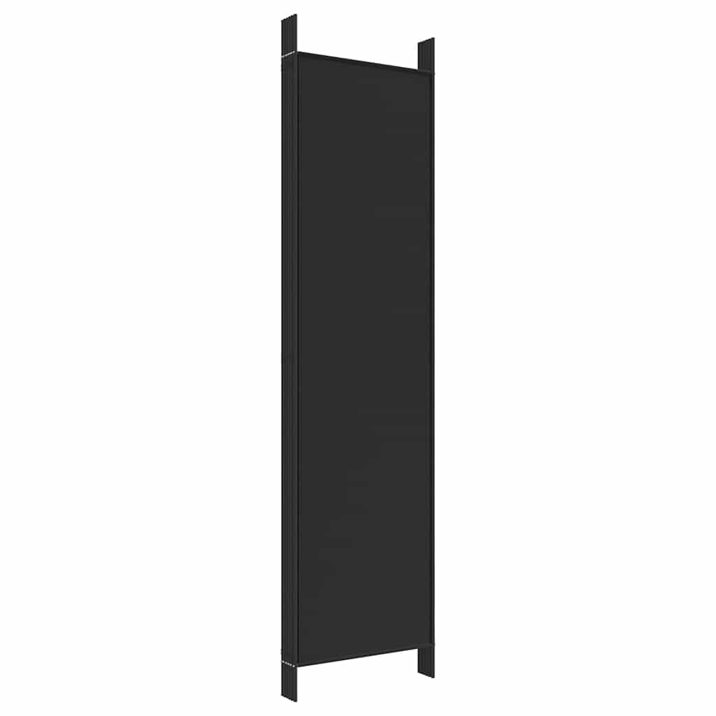 vidaXL 6-teiliger Raumteiler 300x200 cm, Polyester & Eisen, Schwarz, Klappbarer Sichtschutz, Bewegliche Trennwand für Schlafzimmer & Büro, Wohnaccessoire