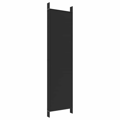 vidaXL 6-teiliger Raumteiler 300x200 cm, Polyester & Eisen, Schwarz, Klappbarer Sichtschutz, Bewegliche Trennwand für Schlafzimmer & Büro, Wohnaccessoire