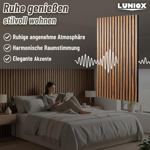 4X Akustikpaneele Rosenholz 119x59,5x2,1cm, Wandpaneele, Schallabsorber, Wandverkleidung, Schallschutz