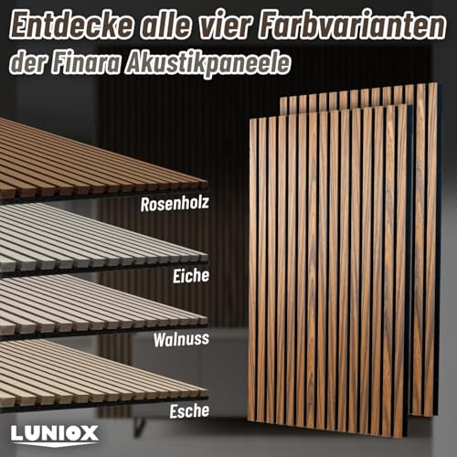 4X Akustikpaneele Rosenholz 119x59,5x2,1cm, Wandpaneele, Schallabsorber, Wandverkleidung, Schallschutz