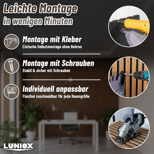 4X Akustikpaneele Rosenholz 119x59,5x2,1cm, Wandpaneele, Schallabsorber, Wandverkleidung, Schallschutz