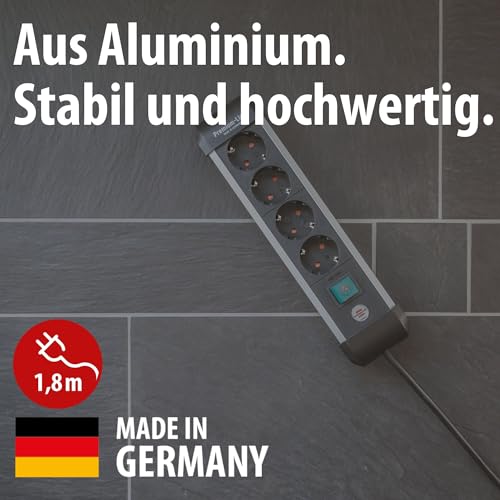 Brennenstuhl Premium-Alu-Line Steckdosenleiste 4-Fach, 1,8m