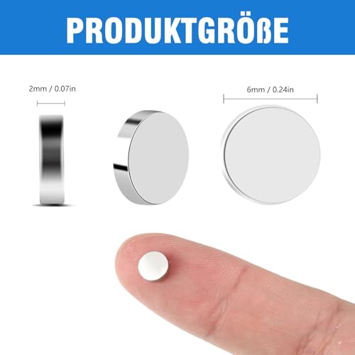 100 Stück Magnete Klein, 6mm Neodym Magnete Stark Magnet Rund