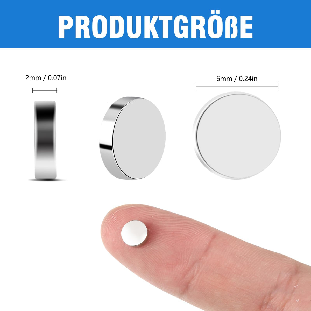 100 Stück Magnete Klein, 6mm Neodym Magnete Stark Magnet Rund