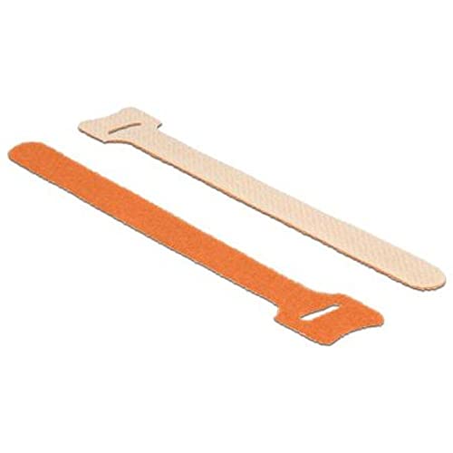Delock 18696 Klett-Kabelbinder L 200 mm x B 12 mm 10 Stück Orange