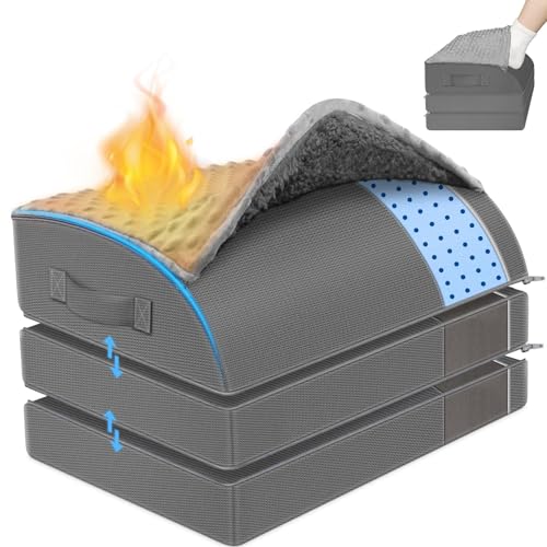 KingPavonini Fußstütze Schreibtisch, Fußablage 3-fach höhenverstellbar,Grau
