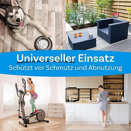 Floordirekt Bürostuhlunterlage Bodenschutzmatte - Bodenmatte Stuhlunterlage - Transparent - Stärke: 1,5 mm - Bodenschutzmatte für Hartböden (Neo, Breite: 150 cm, Länge: 200 cm)