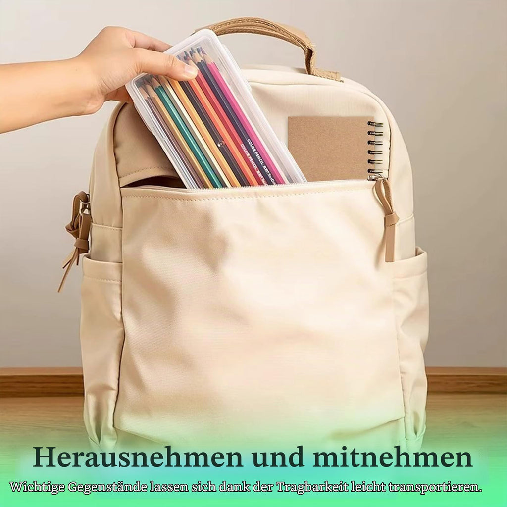 6 Pcs Stiftebox, Stapelbare Durchsichtige Stifte Box, 19x9.5x3cm