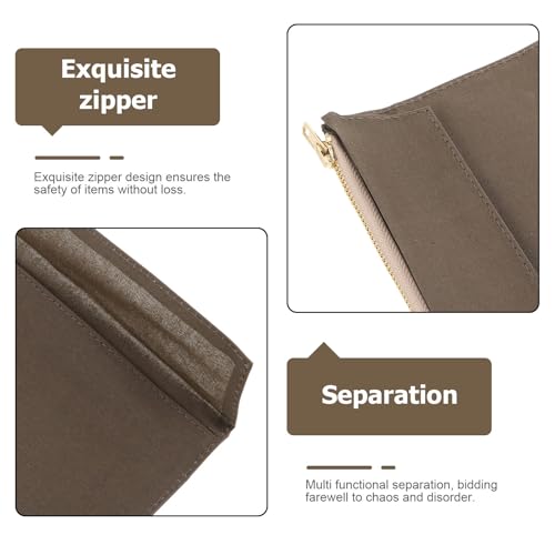Notizbuchhülle für professionelle, mit Reißverschluss, Canvas, mehrere Fächer, für Schreibwaren und Journaling, leichte Tasche