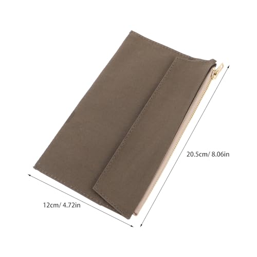 Notizbuchhülle für professionelle, mit Reißverschluss, Canvas, mehrere Fächer, für Schreibwaren und Journaling, leichte Tasche