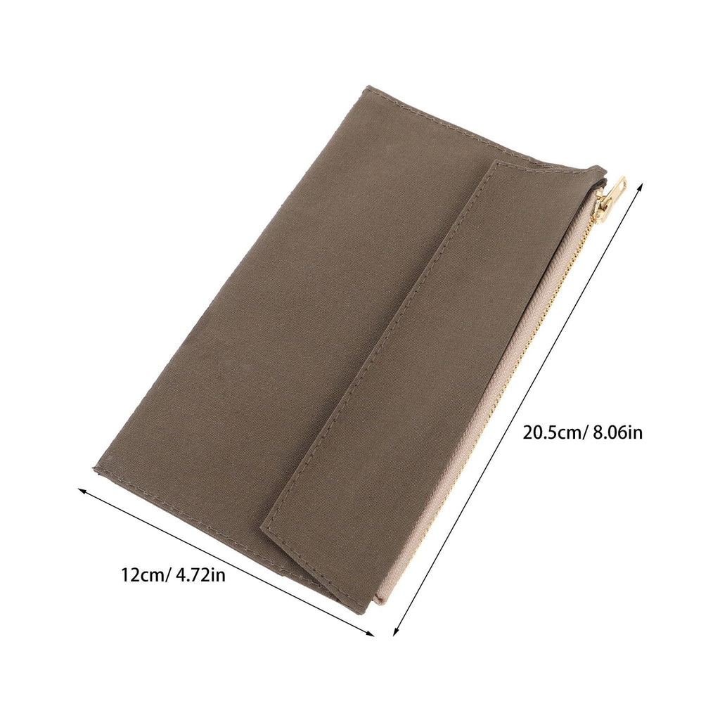 Notizbuchhülle für professionelle, mit Reißverschluss, Canvas, mehrere Fächer, für Schreibwaren und Journaling, leichte Tasche