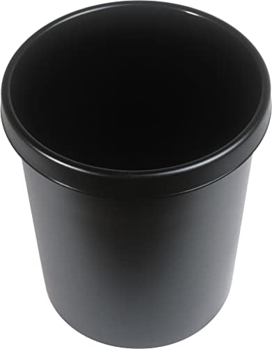 helit H6106195 - Papierkorb „the german“ 30 Liter, schwarz, mit umlaufendem Griffrand, aus Kunststoff, 1 Stück