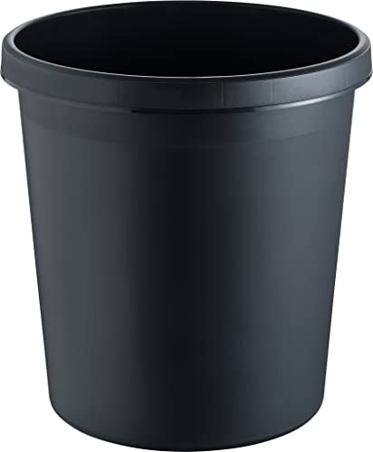 helit H6106195 - Papierkorb „the german“ 30 Liter, schwarz, mit umlaufendem Griffrand, aus Kunststoff, 1 Stück