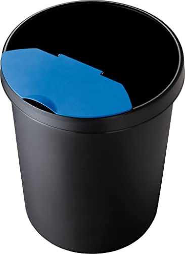helit H6106195 - Papierkorb „the german“ 30 Liter, schwarz, mit umlaufendem Griffrand, aus Kunststoff, 1 Stück