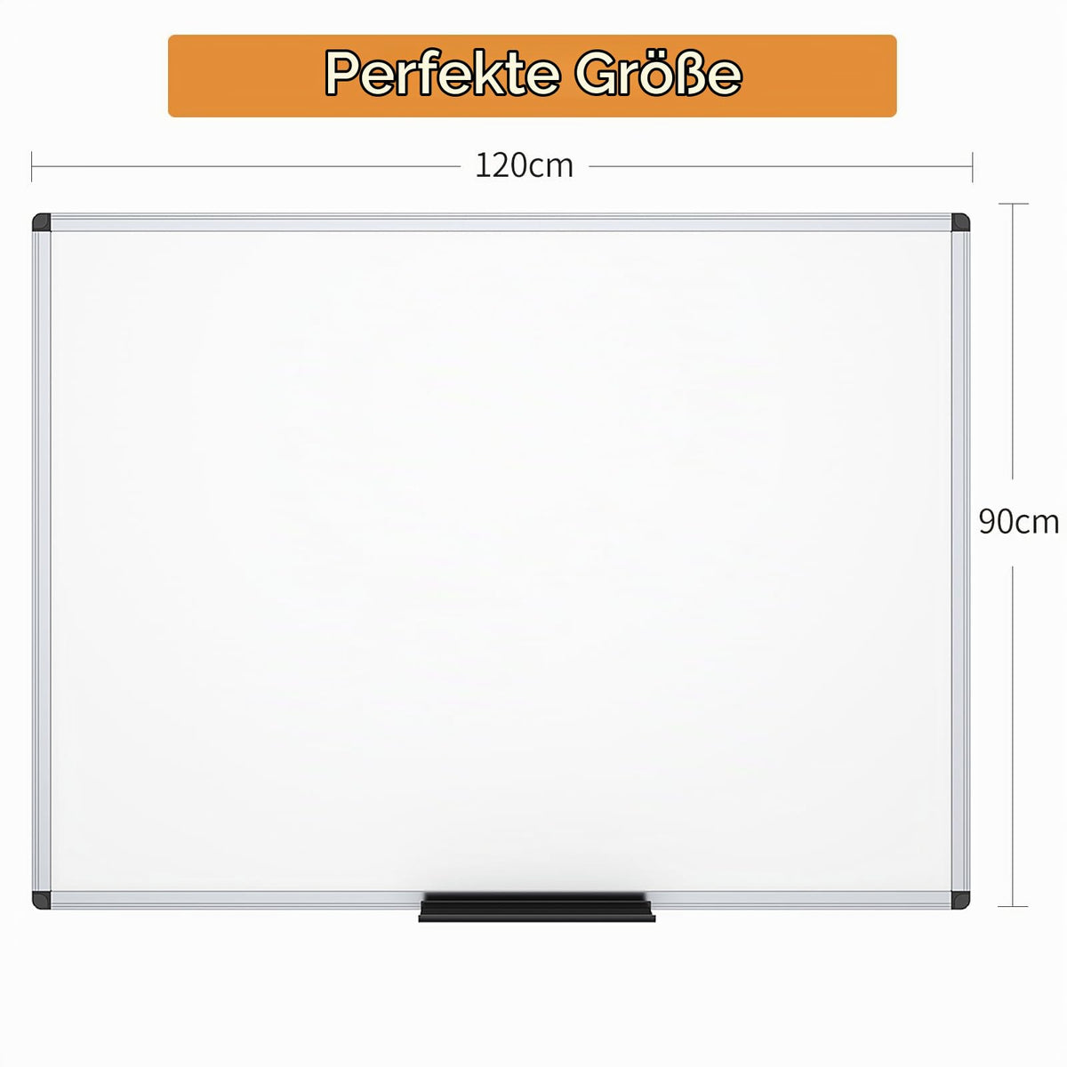 Magnetisches Whiteboard 2er Pack 120x90 cm – mit Aluminiumrahmen und Stiftablage, trocken abwischbar, magnetisch, für Büro, Zuhause und Schule