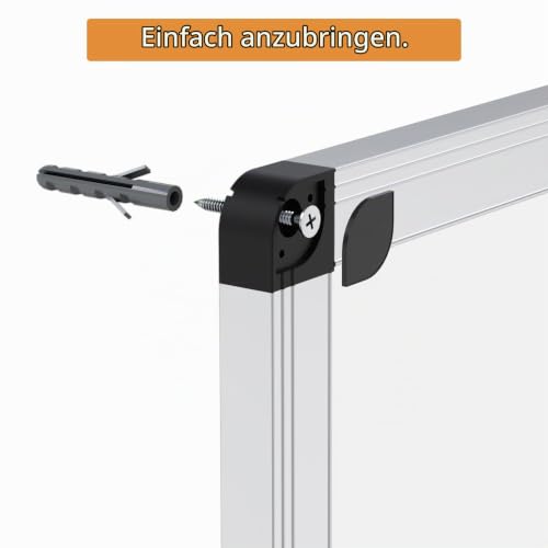 Magnetisches Whiteboard 2er Pack 120x90 cm – mit Aluminiumrahmen und Stiftablage, trocken abwischbar, magnetisch, für Büro, Zuhause und Schule