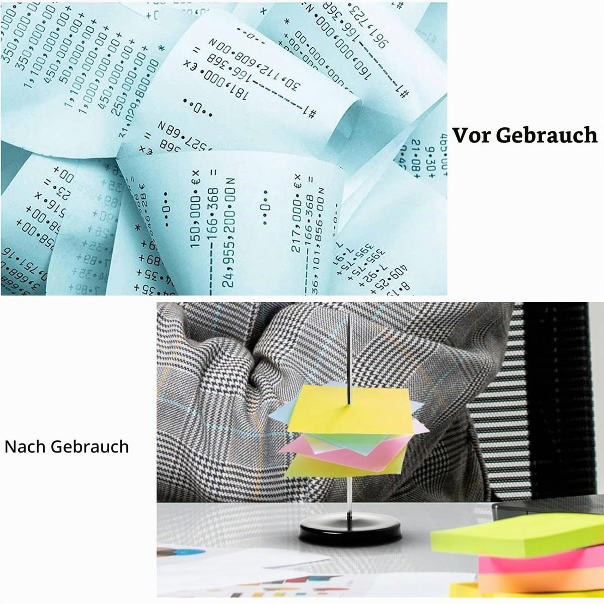 Zettelspießer Bonspießer Zettelhalter Metall Memo Halter Kassenbon Halter Papier Spike Halter Rechnungen Spike Quittungshalter mit Rundfuß für Küche Hotel Restaurant Cafe Büro Schwarz 2 Stück