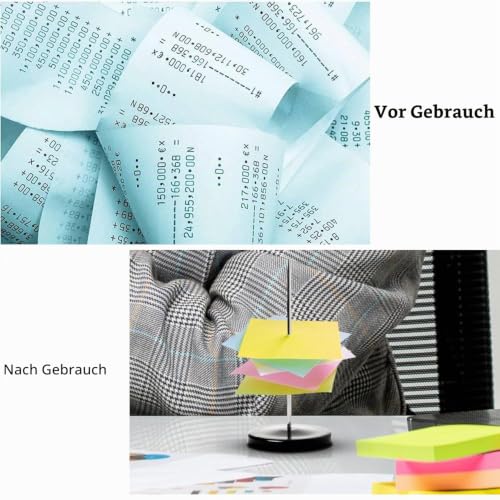 Zettelspießer Bonspießer Zettelhalter Metall Memo Halter Kassenbon Halter Papier Spike Halter Rechnungen Spike Quittungshalter mit Rundfuß für Küche Hotel Restaurant Cafe Büro Schwarz 2 Stück