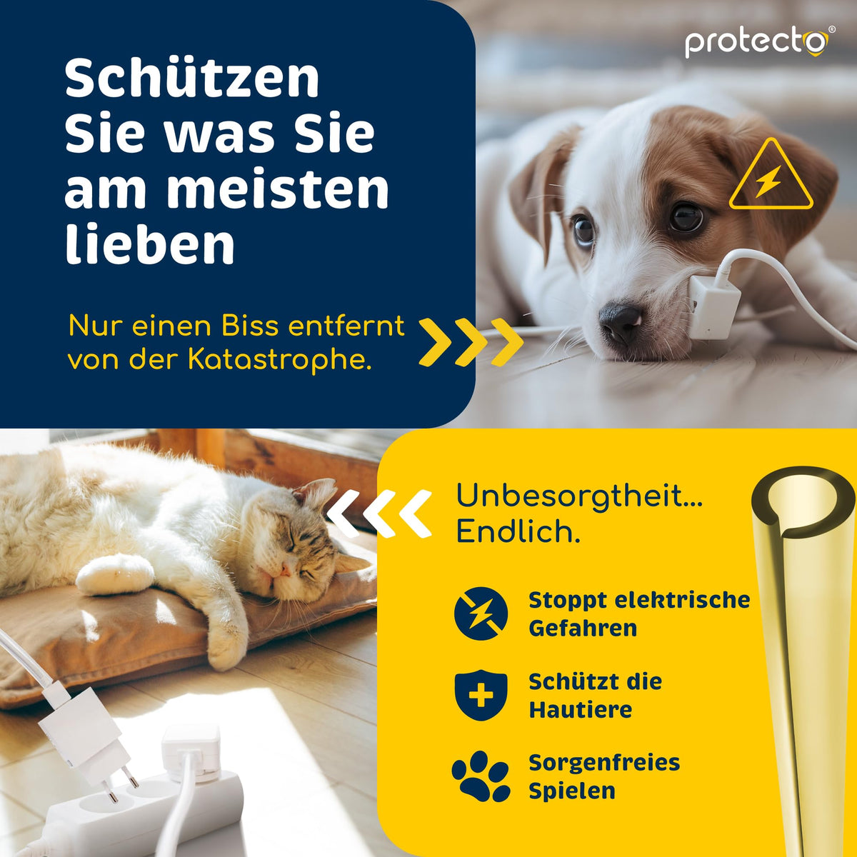 PROTECTO 2-Pack Flexibler Tier – Kabelschutz, Transparentes, Beißfest, 3 m lang/Ø 9mm Kabelschlauch - für Katze & Hund, Schutz für Strom- Ladekabel – Beleuchtung, RCA, HDMI | Universelle Kabelhülle